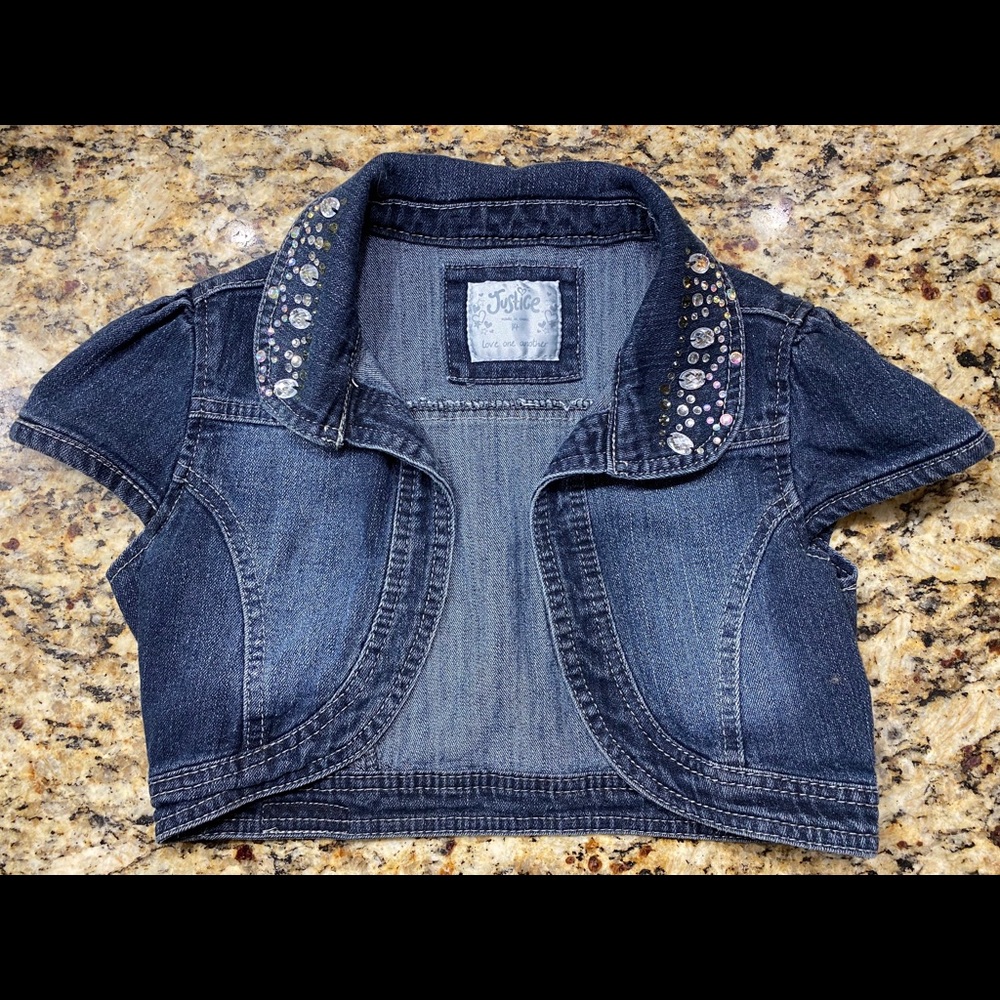 Girls Justice Denim Crop Jacket 14